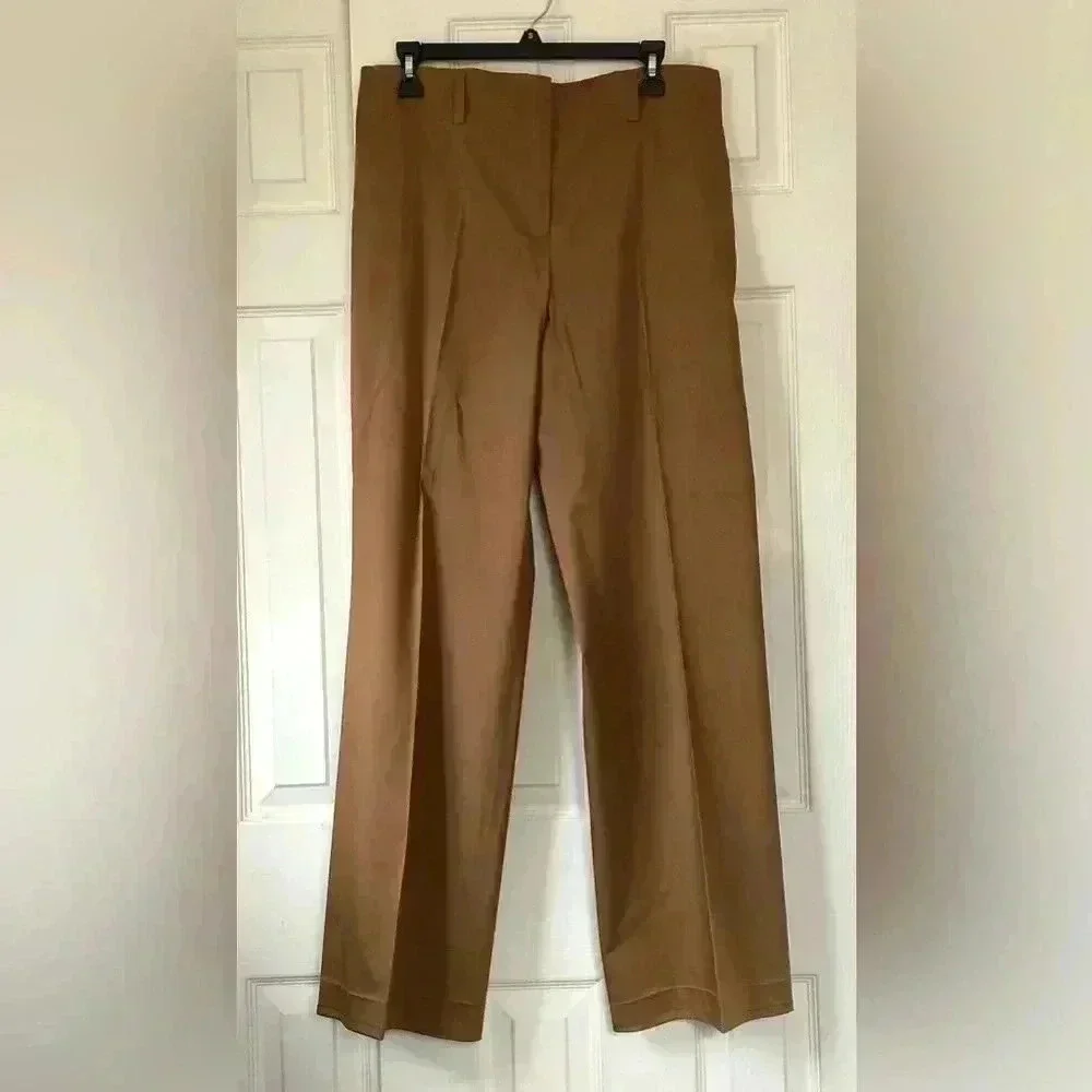 Anne Klein stretchy Womens  2-pc Suit, Brown 3/4 Sleeve Jacket& Pants  Size 10